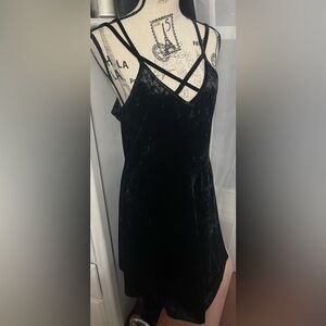 Harlow Black Velvet Strappy Dress